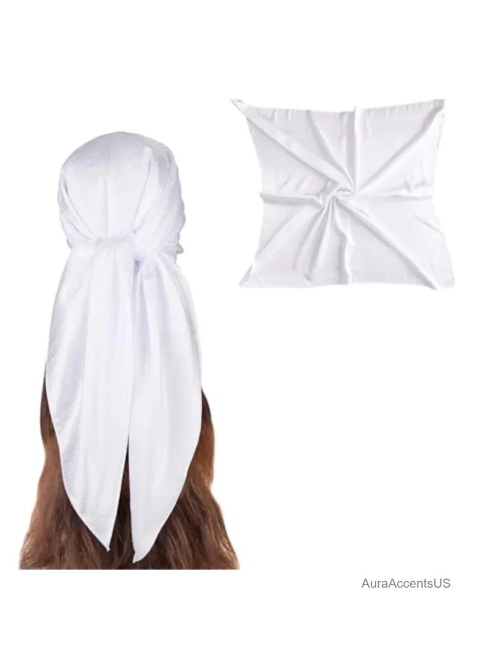 35 inch Jacquard Satin Head Scarf for Hair Wrapping Square Scarf
